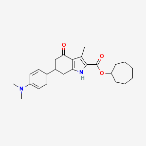 cycloheptyl 6-[4-(dimethylamino)phenyl]-3-methyl-4-oxo-4,5,6,7-tetrahydro-1H-indole-2-carboxylate