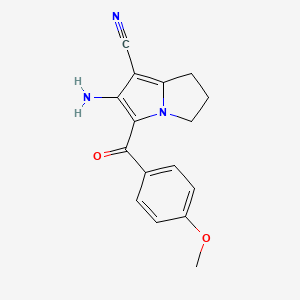 molecular formula C16H15N3O2 B4690069 6-amino-5-(4-methoxybenzoyl)-2,3-dihydro-1H-pyrrolizine-7-carbonitrile 