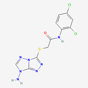 molecular formula C11H9Cl2N7OS B4690075 2-[(7-amino-7H-[1,2,4]triazolo[4,3-b][1,2,4]triazol-3-yl)thio]-N-(2,4-dichlorophenyl)acetamide 