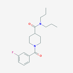 molecular formula C19H27FN2O2 B4690082 1-(3-fluorobenzoyl)-N,N-dipropyl-4-piperidinecarboxamide 