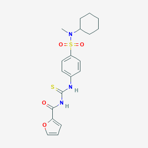 molecular formula C19H23N3O4S2 B469011 N-({4-[cyclohexyl(methyl)sulfamoyl]phenyl}carbamothioyl)furan-2-carboxamide CAS No. 718600-91-0