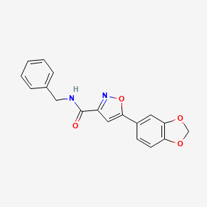 molecular formula C18H14N2O4 B4690116 5-(1,3-benzodioxol-5-yl)-N-benzyl-3-isoxazolecarboxamide 