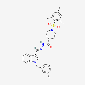 molecular formula C32H36N4O3S B4690136 1-(mesitylsulfonyl)-N'-{[1-(3-methylbenzyl)-1H-indol-3-yl]methylene}-4-piperidinecarbohydrazide 