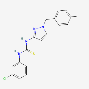 molecular formula C18H17ClN4S B4690156 N-(3-chlorophenyl)-N'-[1-(4-methylbenzyl)-1H-pyrazol-3-yl]thiourea 