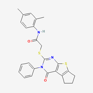 N-(2,4-dimethylphenyl)-2-[(4-oxo-3-phenyl-3,5,6,7-tetrahydro-4H-cyclopenta[4,5]thieno[2,3-d]pyrimidin-2-yl)thio]acetamide