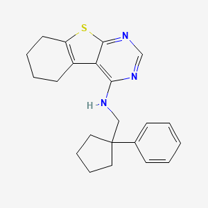 molecular formula C22H25N3S B4690185 N-[(1-PHENYLCYCLOPENTYL)METHYL]-N-(5,6,7,8-TETRAHYDRO[1]BENZOTHIENO[2,3-D]PYRIMIDIN-4-YL)AMINE 