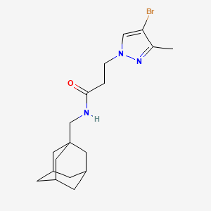 molecular formula C18H26BrN3O B4690208 N-(1-adamantylmethyl)-3-(4-bromo-3-methyl-1H-pyrazol-1-yl)propanamide 