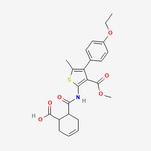 molecular formula C23H25NO6S B4690220 6-({[4-(4-ethoxyphenyl)-3-(methoxycarbonyl)-5-methyl-2-thienyl]amino}carbonyl)-3-cyclohexene-1-carboxylic acid 