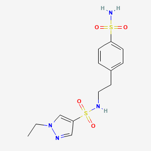 molecular formula C13H18N4O4S2 B4690230 N-{2-[4-(aminosulfonyl)phenyl]ethyl}-1-ethyl-1H-pyrazole-4-sulfonamide 