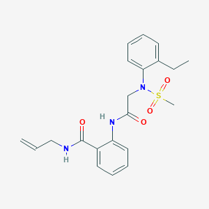 molecular formula C21H25N3O4S B4690237 N-allyl-2-{[N-(2-ethylphenyl)-N-(methylsulfonyl)glycyl]amino}benzamide 