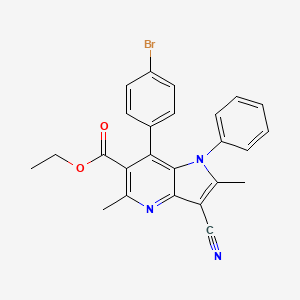 molecular formula C25H20BrN3O2 B4690244 ethyl 7-(4-bromophenyl)-3-cyano-2,5-dimethyl-1-phenyl-1H-pyrrolo[3,2-b]pyridine-6-carboxylate 