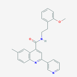 molecular formula C25H23N3O2 B4690246 N-[2-(2-methoxyphenyl)ethyl]-6-methyl-2-(3-pyridinyl)-4-quinolinecarboxamide 