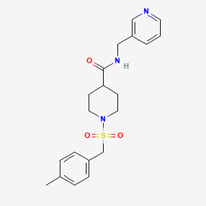 molecular formula C20H25N3O3S B4690278 1-[(4-methylbenzyl)sulfonyl]-N-(3-pyridinylmethyl)-4-piperidinecarboxamide 