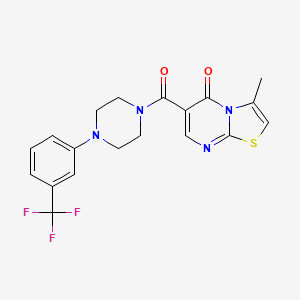 molecular formula C19H17F3N4O2S B4690289 3-methyl-6-({4-[3-(trifluoromethyl)phenyl]-1-piperazinyl}carbonyl)-5H-[1,3]thiazolo[3,2-a]pyrimidin-5-one 