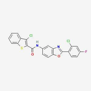 3-chloro-N-[2-(2-chloro-4-fluorophenyl)-1,3-benzoxazol-5-yl]-1-benzothiophene-2-carboxamide