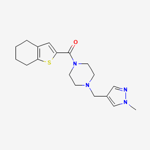 molecular formula C18H24N4OS B4690310 1-[(1-methyl-1H-pyrazol-4-yl)methyl]-4-(4,5,6,7-tetrahydro-1-benzothien-2-ylcarbonyl)piperazine 