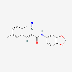 N-1,3-benzodioxol-5-yl-2-cyano-3-(2,5-dimethylphenyl)acrylamide