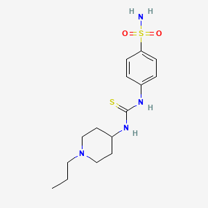 molecular formula C15H24N4O2S2 B4690355 4-({[(1-propyl-4-piperidinyl)amino]carbonothioyl}amino)benzenesulfonamide 