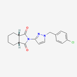 molecular formula C18H18ClN3O2 B4690364 (3aR,7aS)-2-[1-(4-chlorobenzyl)-1H-pyrazol-3-yl]hexahydro-1H-isoindole-1,3(2H)-dione 