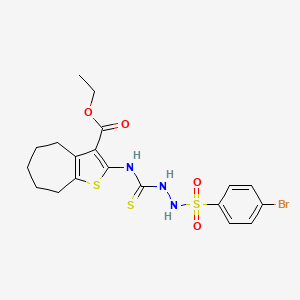 ethyl 2-[({2-[(4-bromophenyl)sulfonyl]hydrazino}carbonothioyl)amino]-5,6,7,8-tetrahydro-4H-cyclohepta[b]thiophene-3-carboxylate