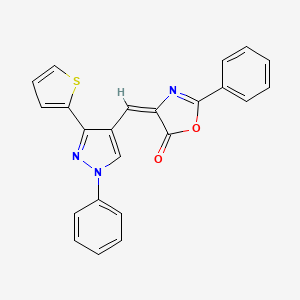 2-phenyl-4-{[1-phenyl-3-(2-thienyl)-1H-pyrazol-4-yl]methylene}-1,3-oxazol-5(4H)-one