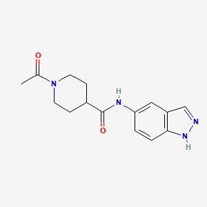 molecular formula C15H18N4O2 B4690383 1-acetyl-N-1H-indazol-5-yl-4-piperidinecarboxamide 