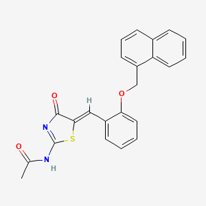 N-{5-[2-(1-naphthylmethoxy)benzylidene]-4-oxo-4,5-dihydro-1,3-thiazol-2-yl}acetamide