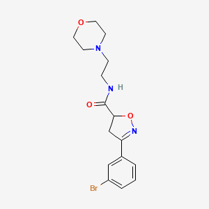 3-(3-bromophenyl)-N-[2-(4-morpholinyl)ethyl]-4,5-dihydro-5-isoxazolecarboxamide