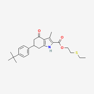 2-(ethylthio)ethyl 6-(4-tert-butylphenyl)-3-methyl-4-oxo-4,5,6,7-tetrahydro-1H-indole-2-carboxylate