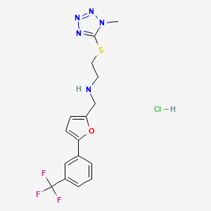 molecular formula C16H17ClF3N5OS B4690469 {2-[(1-methyl-1H-tetrazol-5-yl)thio]ethyl}({5-[3-(trifluoromethyl)phenyl]-2-furyl}methyl)amine hydrochloride 