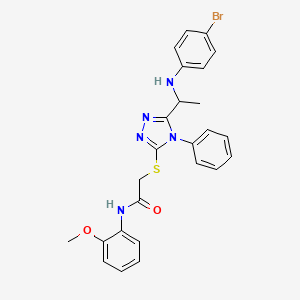 2-[(5-{1-[(4-bromophenyl)amino]ethyl}-4-phenyl-4H-1,2,4-triazol-3-yl)thio]-N-(2-methoxyphenyl)acetamide