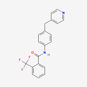 molecular formula C20H15F3N2O B4690514 N-[4-(4-pyridinylmethyl)phenyl]-2-(trifluoromethyl)benzamide 