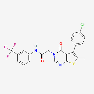 molecular formula C22H15ClF3N3O2S B4690522 2-[5-(4-chlorophenyl)-6-methyl-4-oxothieno[2,3-d]pyrimidin-3(4H)-yl]-N-[3-(trifluoromethyl)phenyl]acetamide 