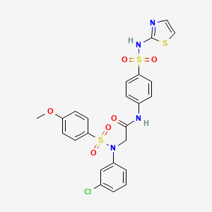 molecular formula C24H21ClN4O6S3 B4690541 N~2~-(3-chlorophenyl)-N~2~-[(4-methoxyphenyl)sulfonyl]-N~1~-{4-[(1,3-thiazol-2-ylamino)sulfonyl]phenyl}glycinamide 