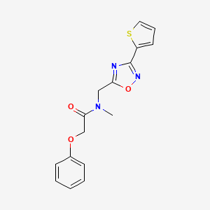 molecular formula C16H15N3O3S B4690582 N-methyl-2-phenoxy-N-{[3-(2-thienyl)-1,2,4-oxadiazol-5-yl]methyl}acetamide 