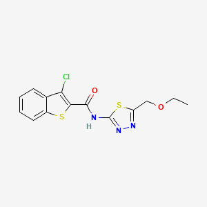 molecular formula C14H12ClN3O2S2 B4690591 3-chloro-N-[5-(ethoxymethyl)-1,3,4-thiadiazol-2-yl]-1-benzothiophene-2-carboxamide 