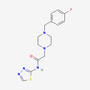 molecular formula C15H18FN5OS B4690636 2-[4-(4-fluorobenzyl)-1-piperazinyl]-N-1,3,4-thiadiazol-2-ylacetamide 