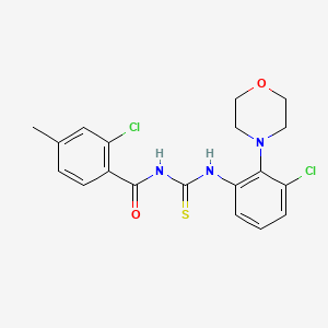 molecular formula C19H19Cl2N3O2S B4690662 2-chloro-N-({[3-chloro-2-(4-morpholinyl)phenyl]amino}carbonothioyl)-4-methylbenzamide 