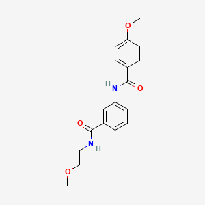 molecular formula C18H20N2O4 B4690705 3-[(4-methoxybenzoyl)amino]-N-(2-methoxyethyl)benzamide 