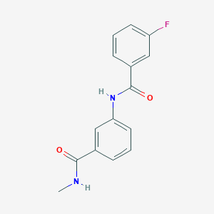 molecular formula C15H13FN2O2 B4690706 3-fluoro-N-{3-[(methylamino)carbonyl]phenyl}benzamide 