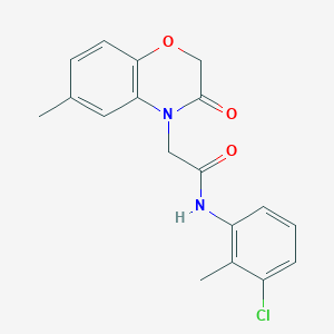 molecular formula C18H17ClN2O3 B4690724 N-(3-chloro-2-methylphenyl)-2-(6-methyl-3-oxo-2,3-dihydro-4H-1,4-benzoxazin-4-yl)acetamide 