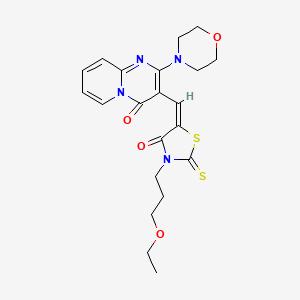 molecular formula C21H24N4O4S2 B4690759 3-{[3-(3-ethoxypropyl)-4-oxo-2-thioxo-1,3-thiazolidin-5-ylidene]methyl}-2-(4-morpholinyl)-4H-pyrido[1,2-a]pyrimidin-4-one 