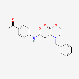 N-(4-acetylphenyl)-2-(4-benzyl-2-oxo-3-morpholinyl)acetamide