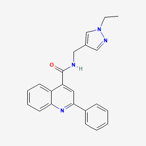 molecular formula C22H20N4O B4690813 N-[(1-ethyl-1H-pyrazol-4-yl)methyl]-2-phenyl-4-quinolinecarboxamide 