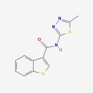 molecular formula C12H9N3OS2 B4690831 N-(5-methyl-1,3,4-thiadiazol-2-yl)-1-benzothiophene-3-carboxamide 