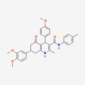 molecular formula C33H34N2O5 B4690837 7-(3,4-dimethoxyphenyl)-4-(4-methoxyphenyl)-2-methyl-N-(4-methylphenyl)-5-oxo-1,4,5,6,7,8-hexahydroquinoline-3-carboxamide 