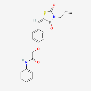 molecular formula C21H18N2O4S B4690838 2-{4-[(3-allyl-2,4-dioxo-1,3-thiazolidin-5-ylidene)methyl]phenoxy}-N-phenylacetamide 