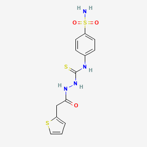 molecular formula C13H14N4O3S3 B4690846 N-[4-(aminosulfonyl)phenyl]-2-(2-thienylacetyl)hydrazinecarbothioamide 