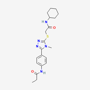 N-[4-(5-{[2-(cyclohexylamino)-2-oxoethyl]thio}-4-methyl-4H-1,2,4-triazol-3-yl)phenyl]propanamide