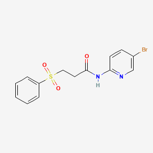 molecular formula C14H13BrN2O3S B4690870 N-(5-bromo-2-pyridinyl)-3-(phenylsulfonyl)propanamide 